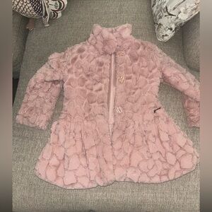Calvin Klein Blush Pink Kids Faux Fur Coat